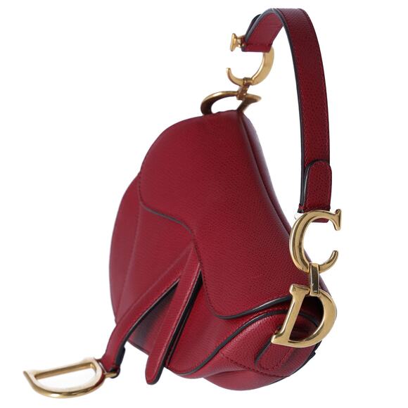 Christian Dior Small Saddle Bag Handbag M0447CWVG Bordeaux Leather - Picture 5 of 11